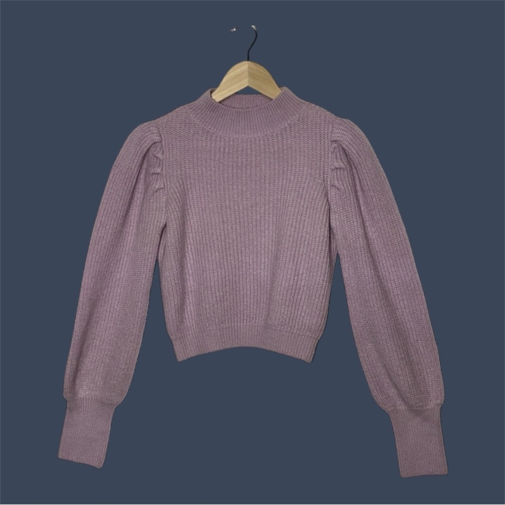 Lavender/Purple CROP Chunky Knit Sweater – Juniors M Soft Girl Coquette Princess